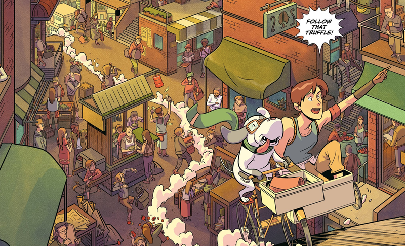 Xoo, an unlicensed chef, and her dog, Buster.